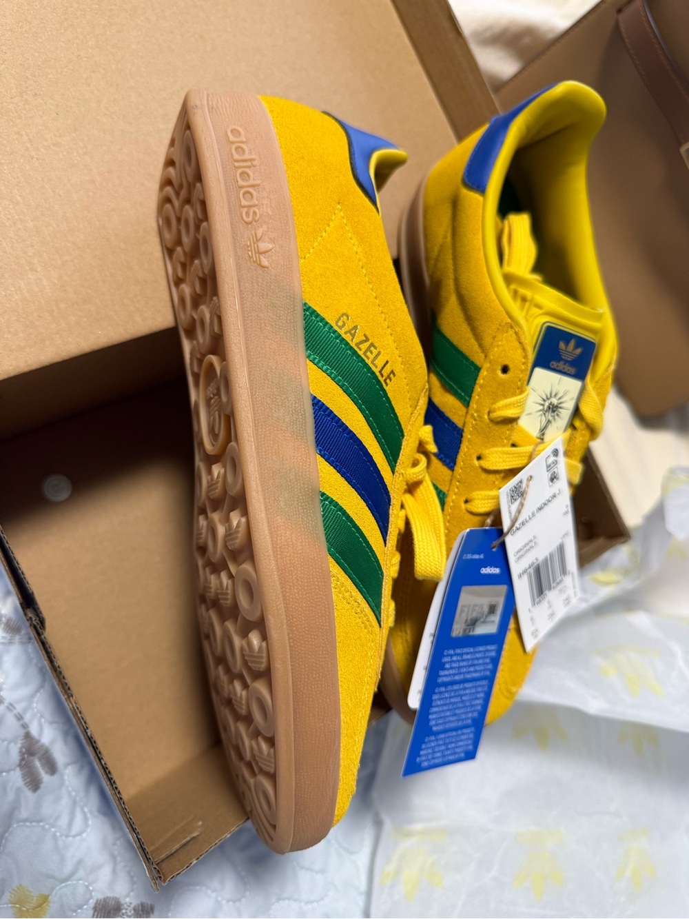 adidas Juniors' Gazelle Indoor Equipment Yellow / Collegiate Royal - Green